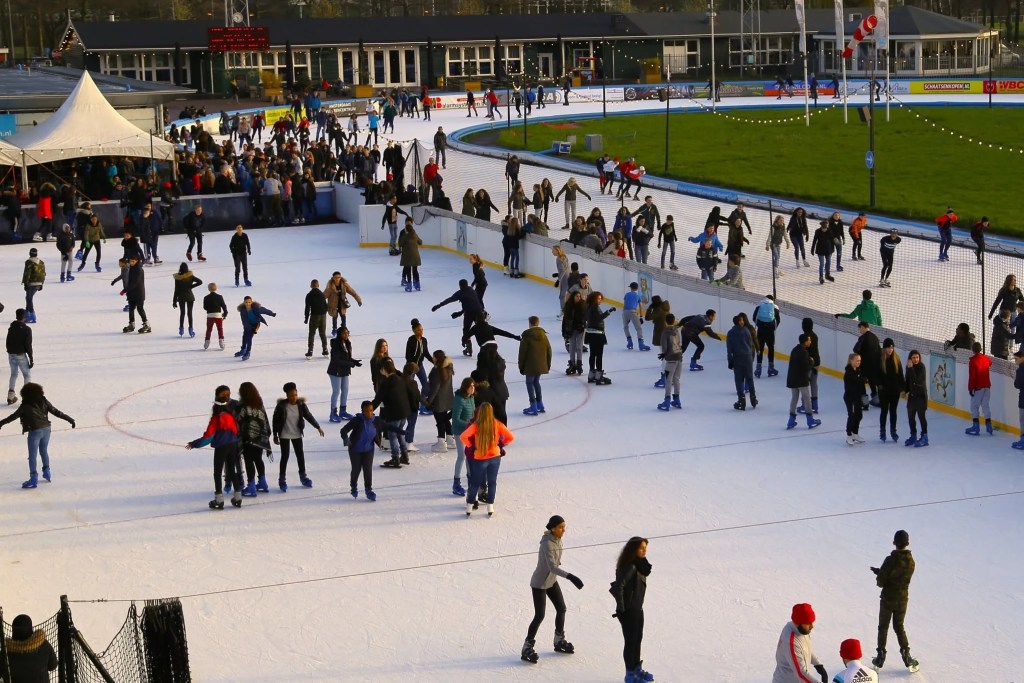 Ice skating ring during the winter in the Netherlands.