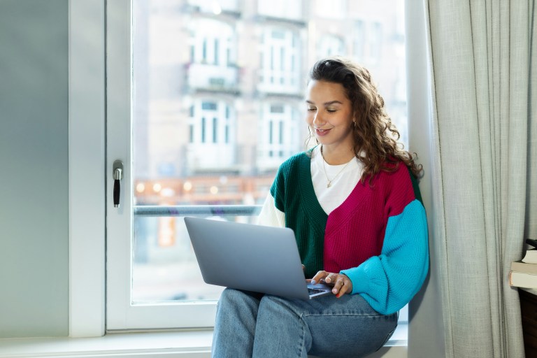 A person working from home with their Netherlands remote work during the pandemic.